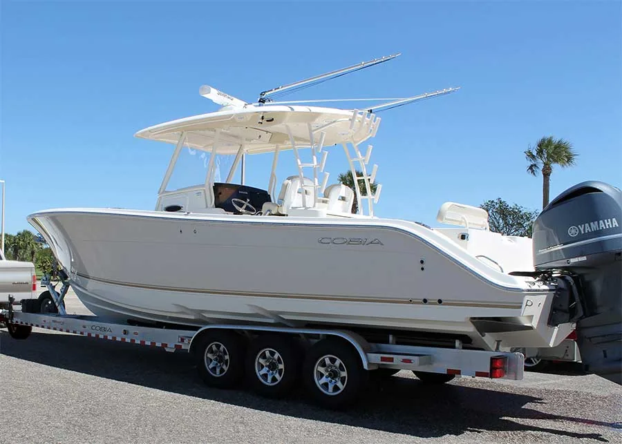 Charlotte boat loaded on a trailer for recovery and towing